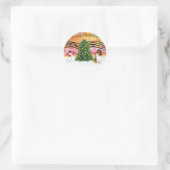 Kerstmuziek 2 - Collie 1 Ronde Sticker (Tas)