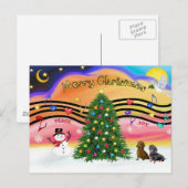 Kerstmuziek 2 - Dachshunds (twee) Feestdagenkaart (Voorkant / Achterkant)