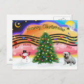 Kerstmuziek 2 - Engelse Bulldog (9) Feestdagenkaart (Voorkant / Achterkant)
