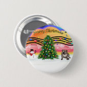 Kerstmuziek 2 - Engelse Bulldog (tijgergestreept 4 Ronde Button 5,7 Cm (Voorkant /achterkant)