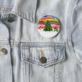 Kerstmuziek 2 - Engelse Bulldog (tijgergestreept 4 Ronde Button 5,7 Cm (In situ)