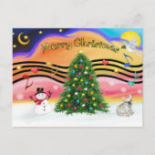 Kerstmuziek 2 - Franse Bulldog 1 Feestdagenkaart (Voorkant)