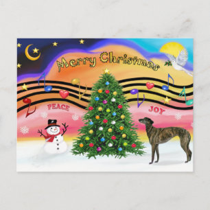 Kerstmuziek 2 - Greyhound (gevlekt 8) Feestdagenkaart