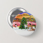 Kerstmuziek 2 - Greyhounds (vier) Ronde Button 5,7 Cm (Voorkant /achterkant)