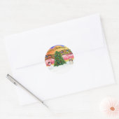 Kerstmuziek 2 - Havanese 2 Ronde Sticker (Envelop)