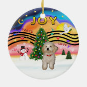 Kerstmuziek 2 - Havanese puppy Keramisch Ornament (Achterkant)