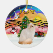 Kerstmuziek #2 - Himalaya Flame Point Cat Keramisch Ornament (Voorkant)