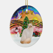 Kerstmuziek #2 - Himalayan Flame Point Kat Keramisch Ornament (Rechts)