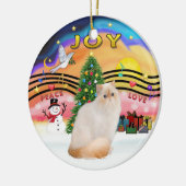 Kerstmuziek #2 - Himalayan Flame Point Kat Keramisch Ornament (Links)