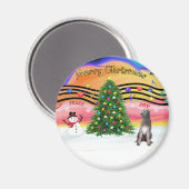 Kerstmuziek 2 - Ierse Wolfhound 1 Magneet (Voorkant / Achterkant)