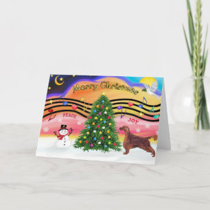 Kerstmuziek 2 - Irish Setter Feestdagen Kaart