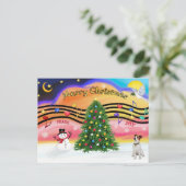 Kerstmuziek 2 - Jack Russell Terrier 1 Feestdagenkaart (Staand voorkant)