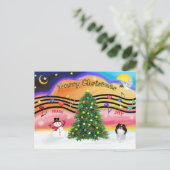 Kerstmuziek 2 - Japanse kin Feestdagenkaart (Staand voorkant)