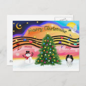 Kerstmuziek 2 - Japanse kin Feestdagenkaart (Voorkant / Achterkant)