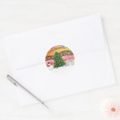 Kerstmuziek 2 - Maltees (twee) Ronde Sticker (Envelop)
