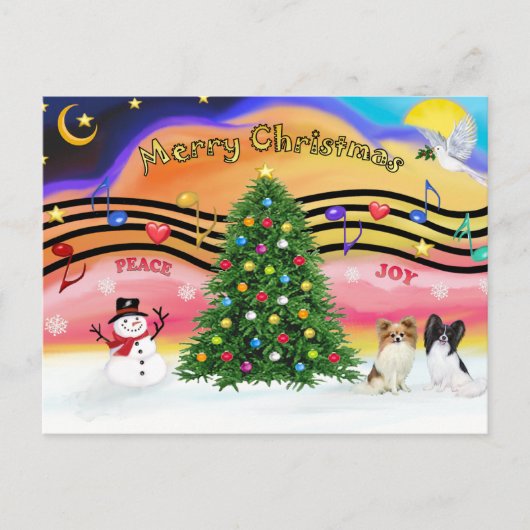 Kerstmuziek 2 - Papillons (twee) Feestdagenkaart (Voorkant)