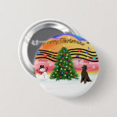 Kerstmuziek 2 - Poodle (Chocolade Standaard) Ronde Button 5,7 Cm (Voorkant /achterkant)