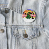 Kerstmuziek 2 - Poodle (Chocolade Standaard) Ronde Button 5,7 Cm (In situ)