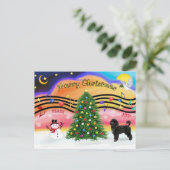 Kerstmuziek 2 - Portugese waterhond 2 Feestdagenkaart (Staand voorkant)