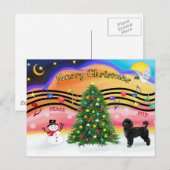 Kerstmuziek 2 - Portugese waterhond 2 Feestdagenkaart (Voorkant / Achterkant)