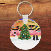 Kerstmuziek 2 - Schipperke (twee) Sleutelhanger (Voorkant)