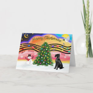 Kerstmuziek 2 - Schnauzer (Reuzen zwarte) Feestdagen Kaart