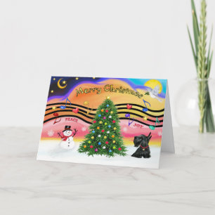 Kerstmuziek 2 - Scottish Terrier 12 Feestdagen Kaart