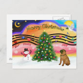 Kerstmuziek 2 - SharPei 4 Feestdagenkaart (Voorkant / Achterkant)