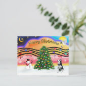 Kerstmuziek 2 - Siberië Husky Feestdagenkaart (Staand voorkant)