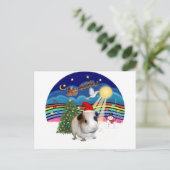 Kerstmuziek 3 - cavia 1 (pet) feestdagenkaart (Staand voorkant)