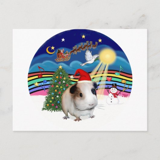 Kerstmuziek 3 - cavia 1 (pet) feestdagenkaart (Voorkant)