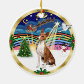Kerstmuziek 5 - Basenji Keramisch Ornament (Achterkant)