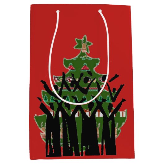 kerstmuziek Carol Singers Gospel Choir Gift Medium Cadeauzakje (Voorkant)
