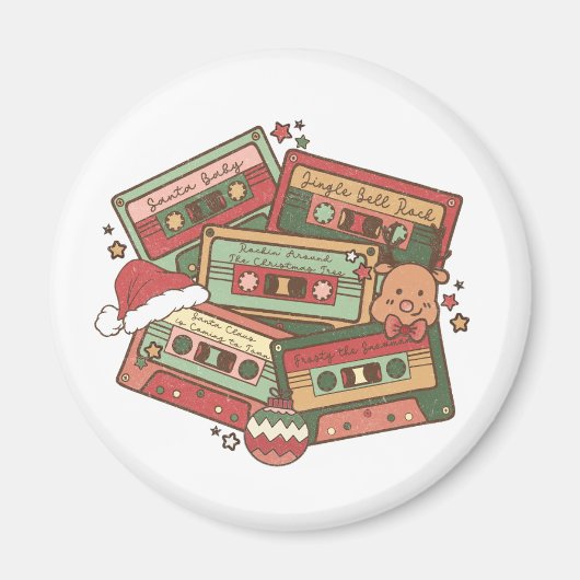 Kerstmuziek Cassettes Magneet (Voorkant)