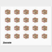 Kerstmuziek Cassettes Ronde Sticker (Vel)