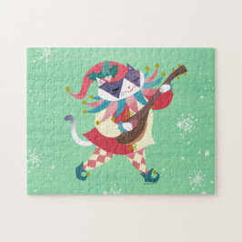 Kerstmuziek Elf Cat Legpuzzel