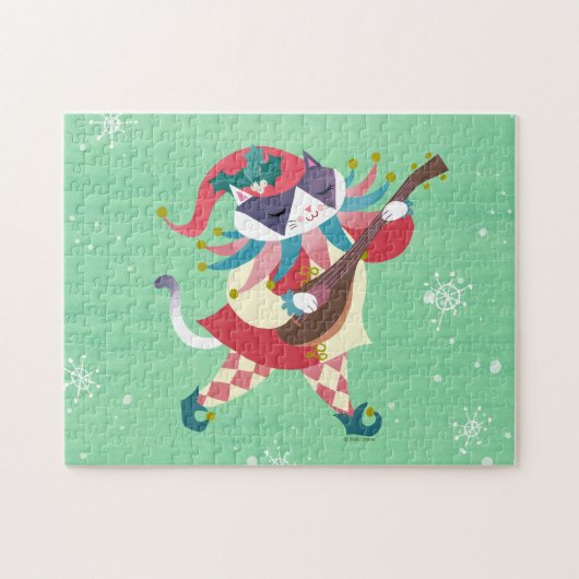 Kerstmuziek Elf Cat Legpuzzel (Horizontaal)