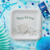 Kerstmuziek en Ornamenten In Snow Papieren Bordje (Feest)