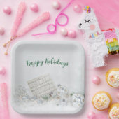 Kerstmuziek en Ornamenten In Snow Papieren Bordje (Feest)