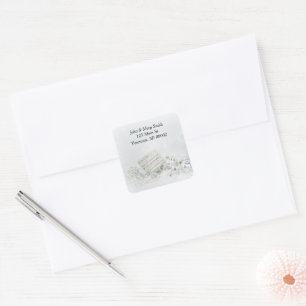 Kerstmuziek en Ornamenten In Snow Vierkante Sticker