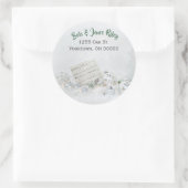 kerstmuziek en siervoorwerpen in sneeuw voor de mo ronde sticker (Tas)