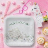 Kerstmuziek en zilveren Ornamenten Papieren Bordje (Feest)