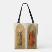Kerstmuziek engelen, vintage renaissance tote bag (Achterkant)