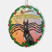 Kerstmuziek (gr) - Zwarte Dog Keramisch Ornament (Links)