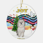 Kerstmuziek - Havanese (F) Keramisch Ornament (Links)