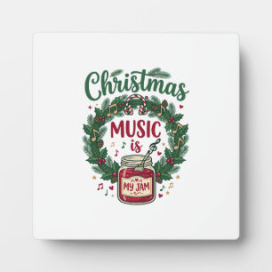 Kerstmuziek Is Jam Pot Dennengroen Krans Hoofdtele Fotoplaat