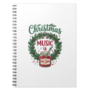 Kerstmuziek Is Jam Pot Dennengroen Krans Hoofdtele Notitieboek