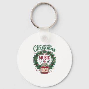 Kerstmuziek Is Jam Pot Dennengroen Krans Hoofdtele Sleutelhanger