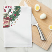 Kerstmuziek Is Jam Pot Dennengroen Krans Hoofdtele Theedoek (Quarter Fold)