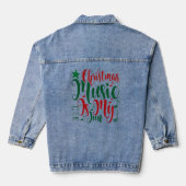 Kerstmuziek is mijn jam denim jacket (Achterkant)